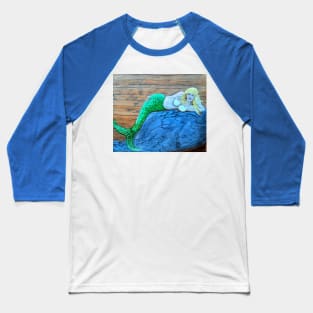 Mermaid on the rocks Baseball T-Shirt